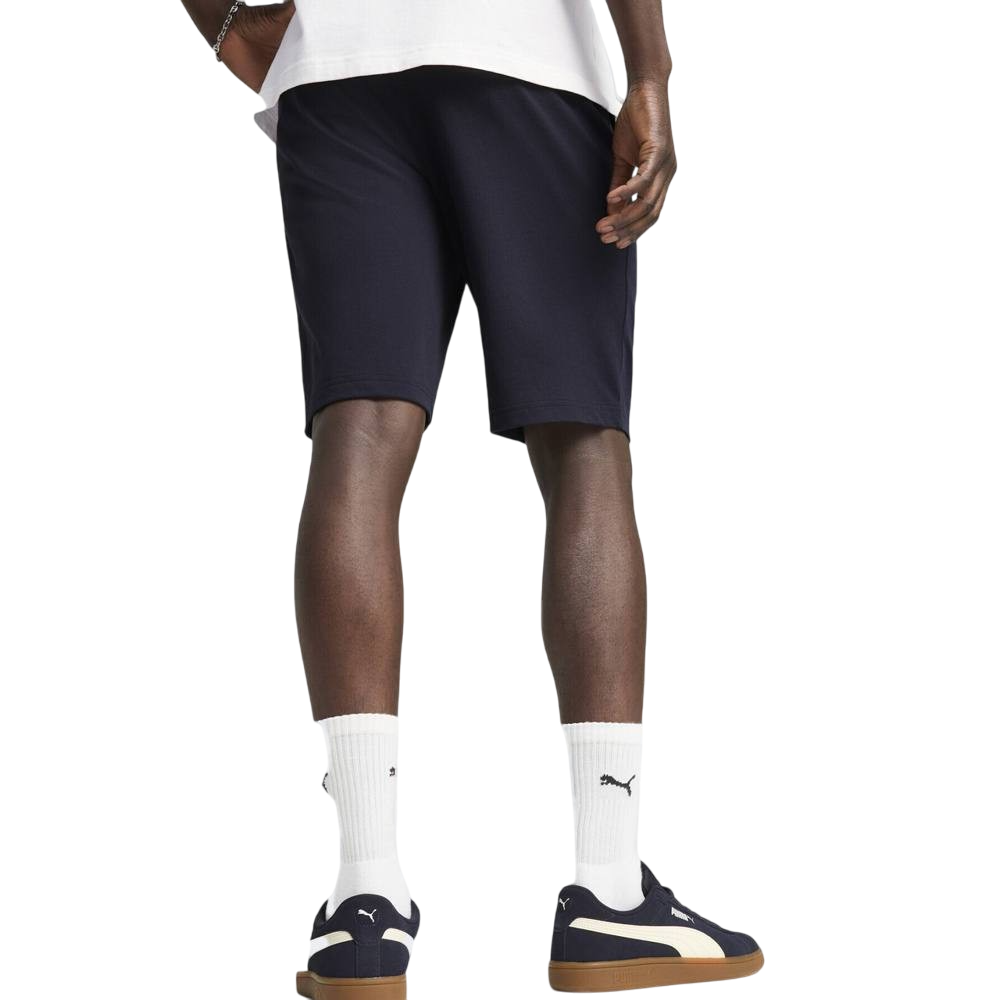 Puma pantaloncino sportivo da uomo in cotone jersey con logo ricamato 682600-16 blu