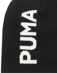 Puma beanie hat with large logo 023461-01 black. One size