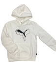 Puma felpa con cappuccio da ragazzi Logo Cat 683809-02 bianco