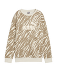 Puma felpa girocollo da donna con effetto Animalier 681491-87 beige