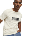 Puma maglietta manica corta da uomo ESS+ 2 stampa Logo grande 586759-87 neve alpina