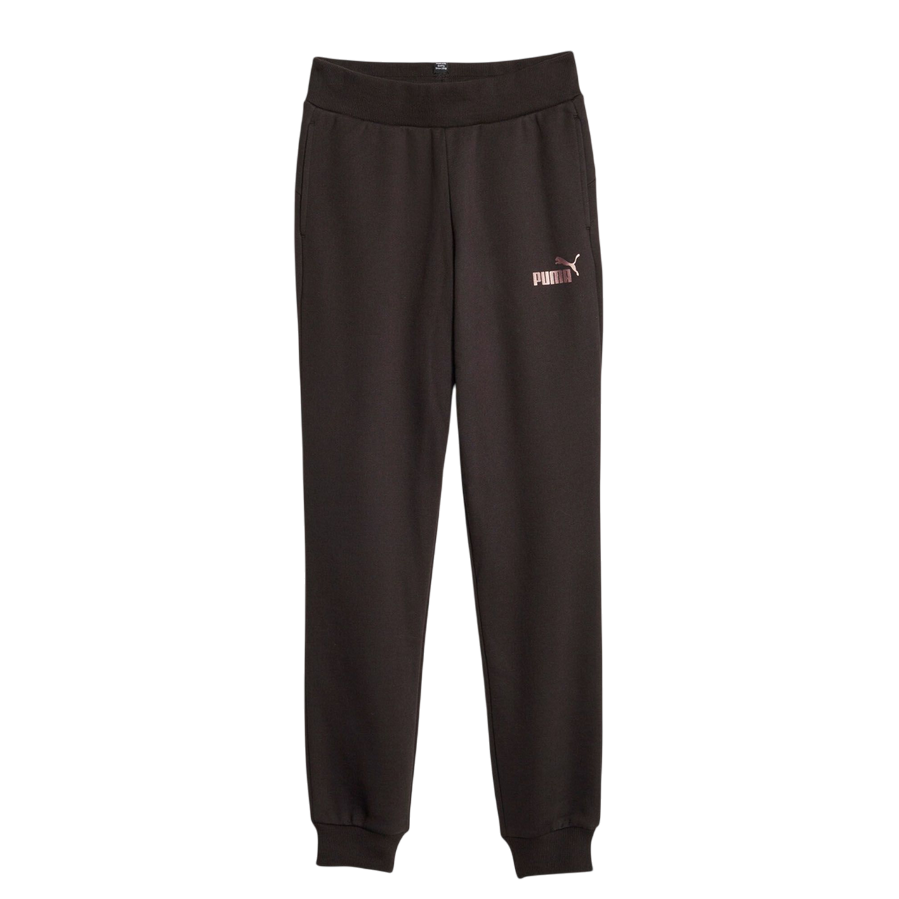 Puma pantalone in felpa da ragazza con polsino ESS+ Sweatpants  672114-56 nero-bronzo