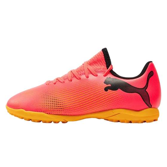 Puma boys soccer shoes Future 7 Play 107737-03 sunset orange-black