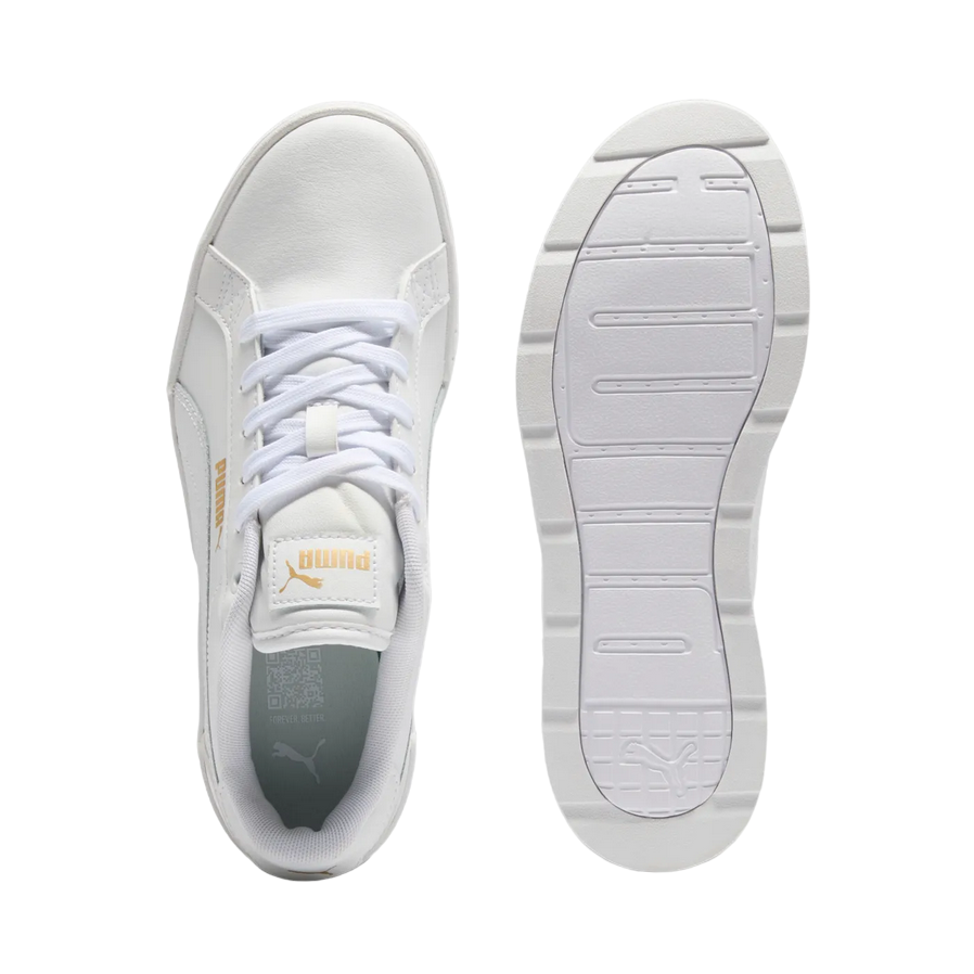 Puma women&#39;s sneaker shoe with Karmen Wedge lift 390985-07 white-gold