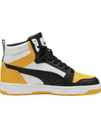 Puma scarpa sneakers alta da ragazzi Rebound V6 393831-19 giallo-bianco-nero