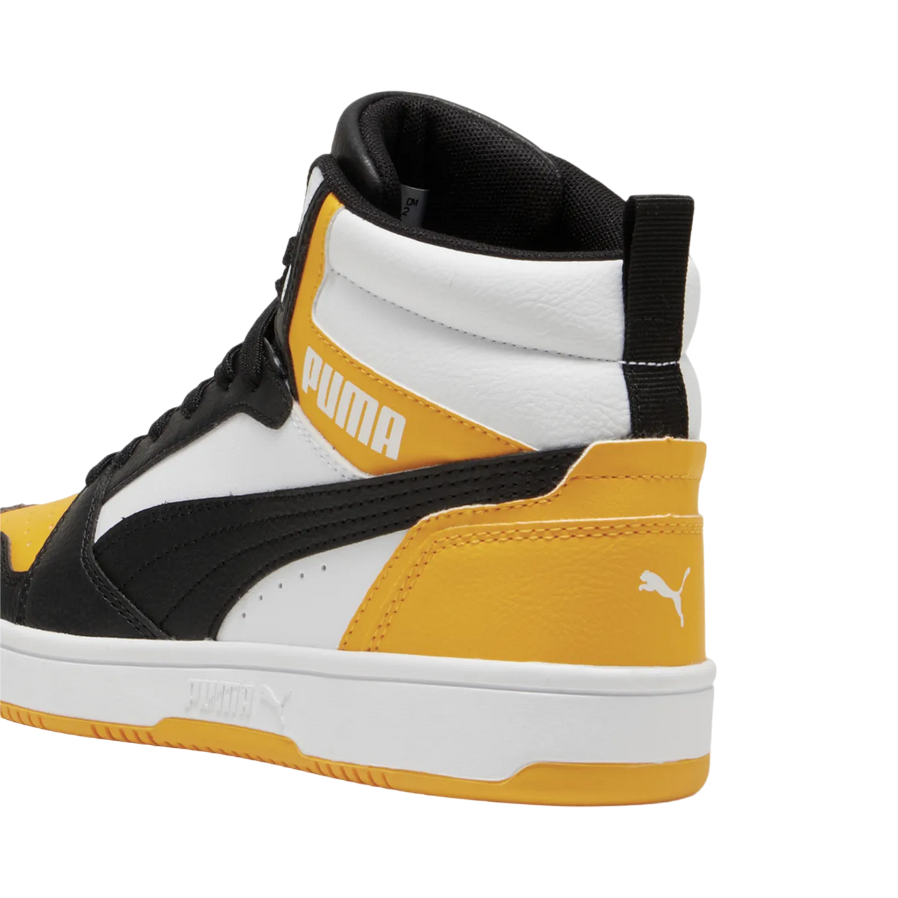 Puma scarpa sneakers alta da ragazzi Rebound V6 393831-19 giallo-bianco-nero