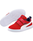 Puma scarpa sneakers da bambino con strappo in mesh traspirante Courtflex 371758 06 rosso bianco