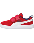 Puma children's sneakers shoe with tear in breathable mesh Courtflex 371758 06 red white
