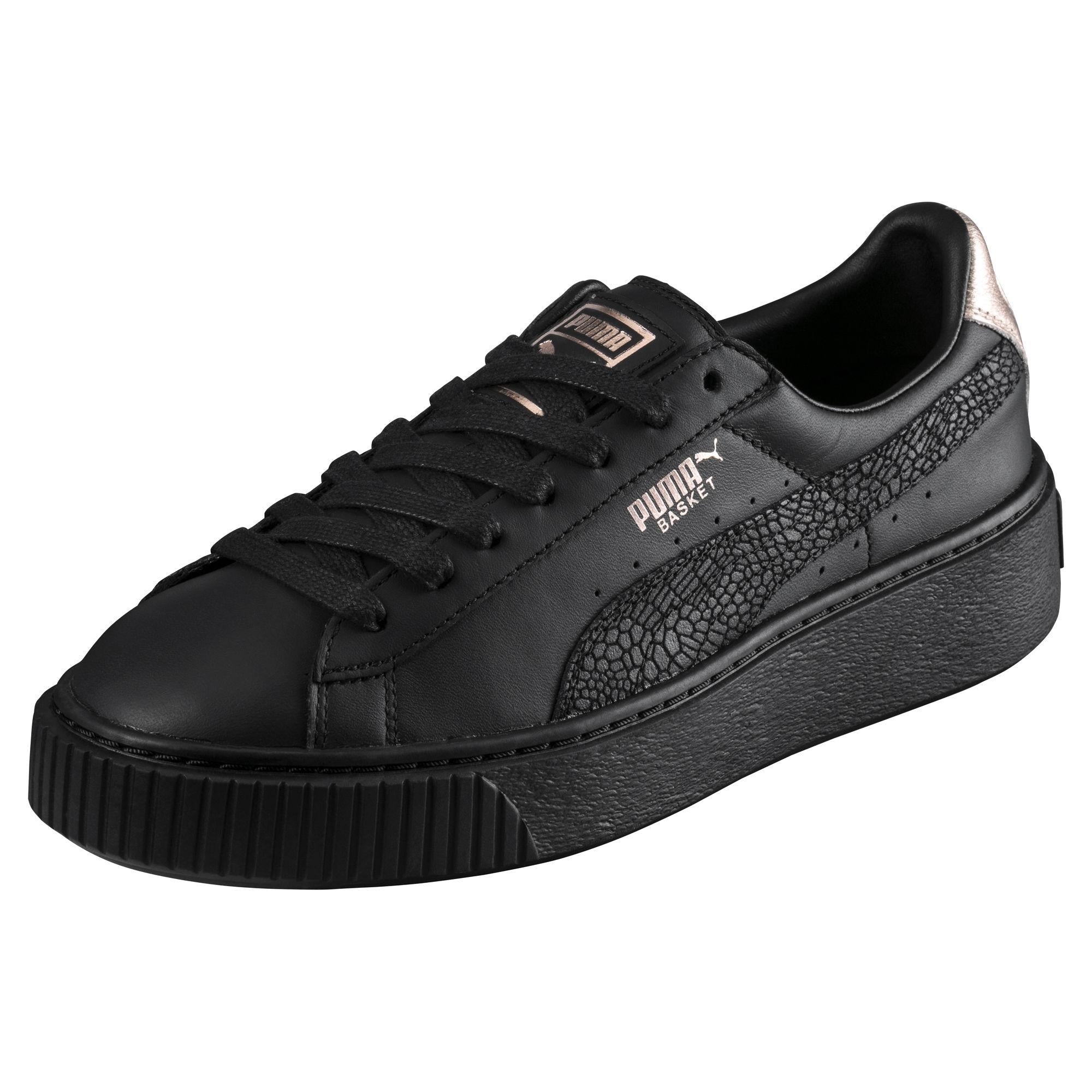 Puma women&#39;s sneakers shoe with wedge Basket Euphoria RG 366814 01 black