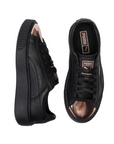 Puma women's sneakers shoe with wedge Basket Platform Metallic 366169 02 black pink gold