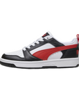 Puma Rebound v6 boys' sneakers shoe 393833-04 white-black-red
