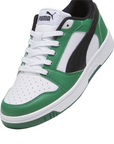 Puma Rebound v6 boys' sneakers shoe 393833-05 white-black-green