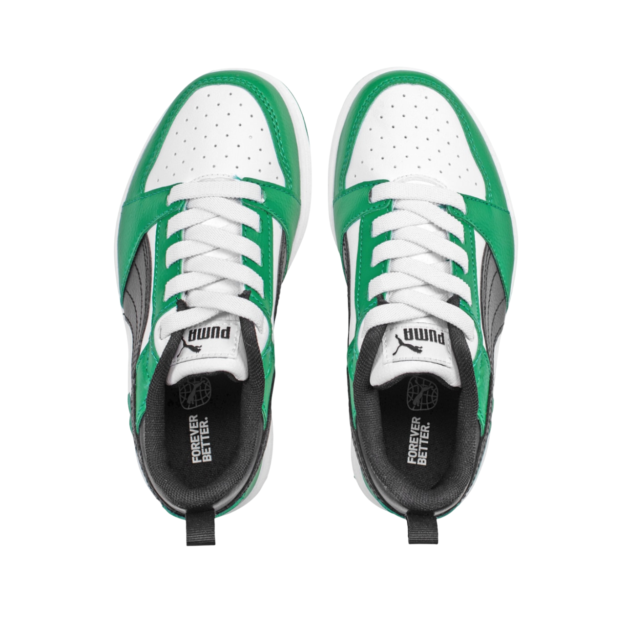 Puma Rebound v6 boys&#39; sneakers shoe 396742-05 white-black-green