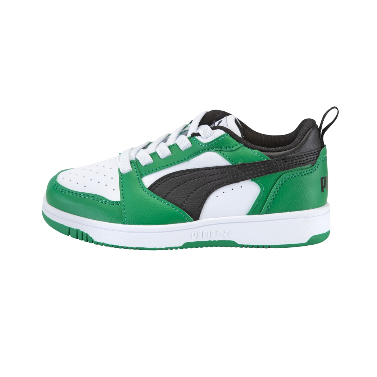 Puma Rebound v6 boys&#39; sneakers shoe 396742-05 white-black-green