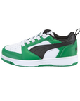 Puma Rebound v6 boys' sneakers shoe 396742-05 white-black-green