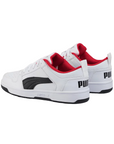 Puma men's sneakers shoe Rebound Lay Up Lo 369866 01 white black red