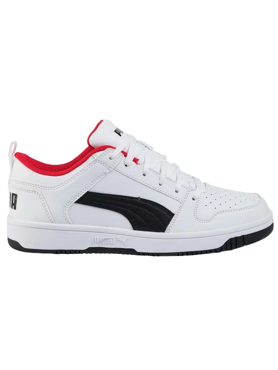Puma men&#39;s sneakers shoe Rebound Lay Up Lo 369866 01 white black red