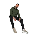 Puma tuta da uomo in cotone con cerniera Clean Sweat Suit FL 585841-70 verde oliva-nero