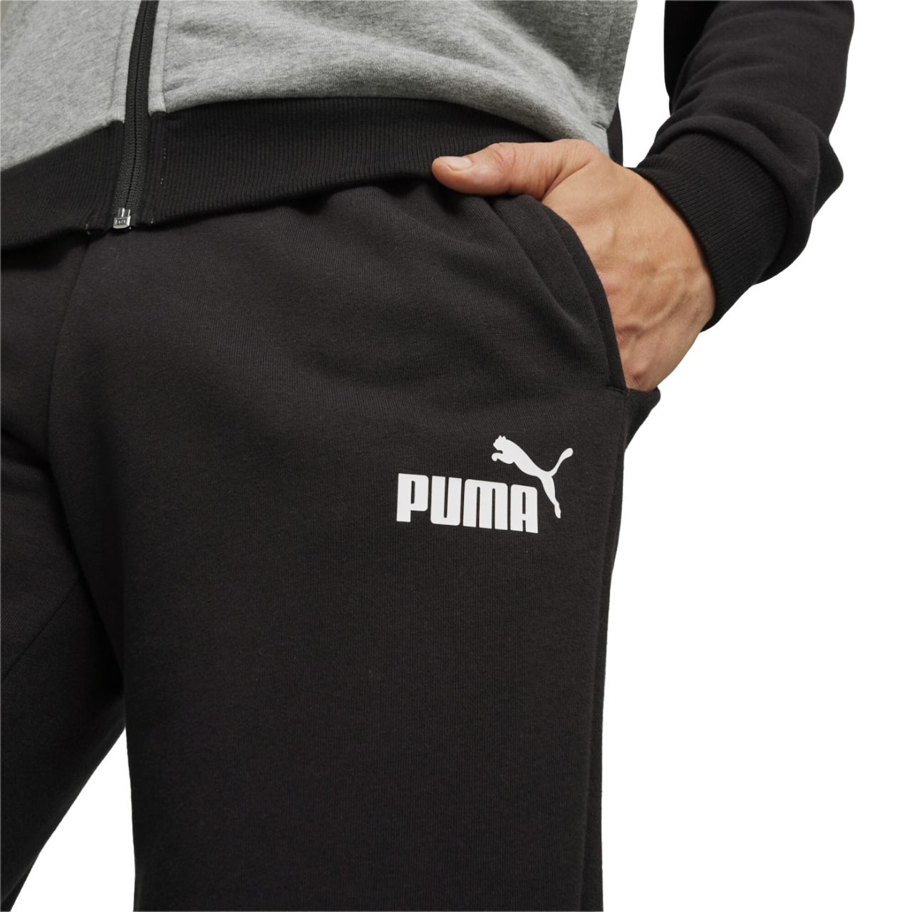 Puma men&#39;s tracksuit with hood 679730-01 black-white