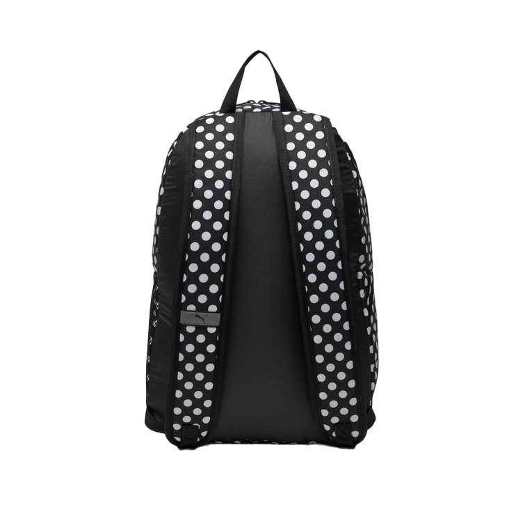 Puma Phase 079948-08 multipurpose backpack with black-white-pink-white polka dots