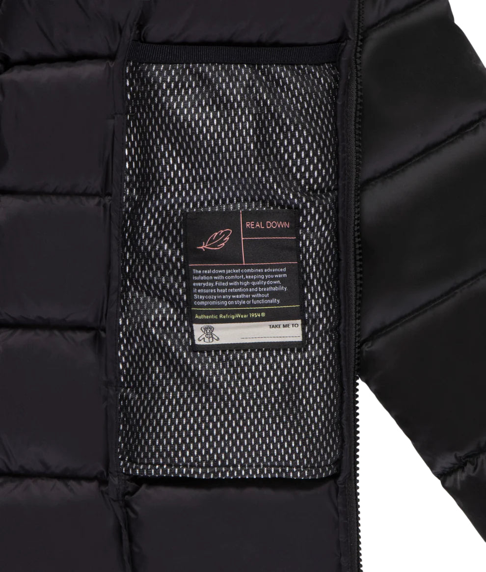 RefrigiWear Piumino Long Mead Fur Jacket W98118 Nero - interno