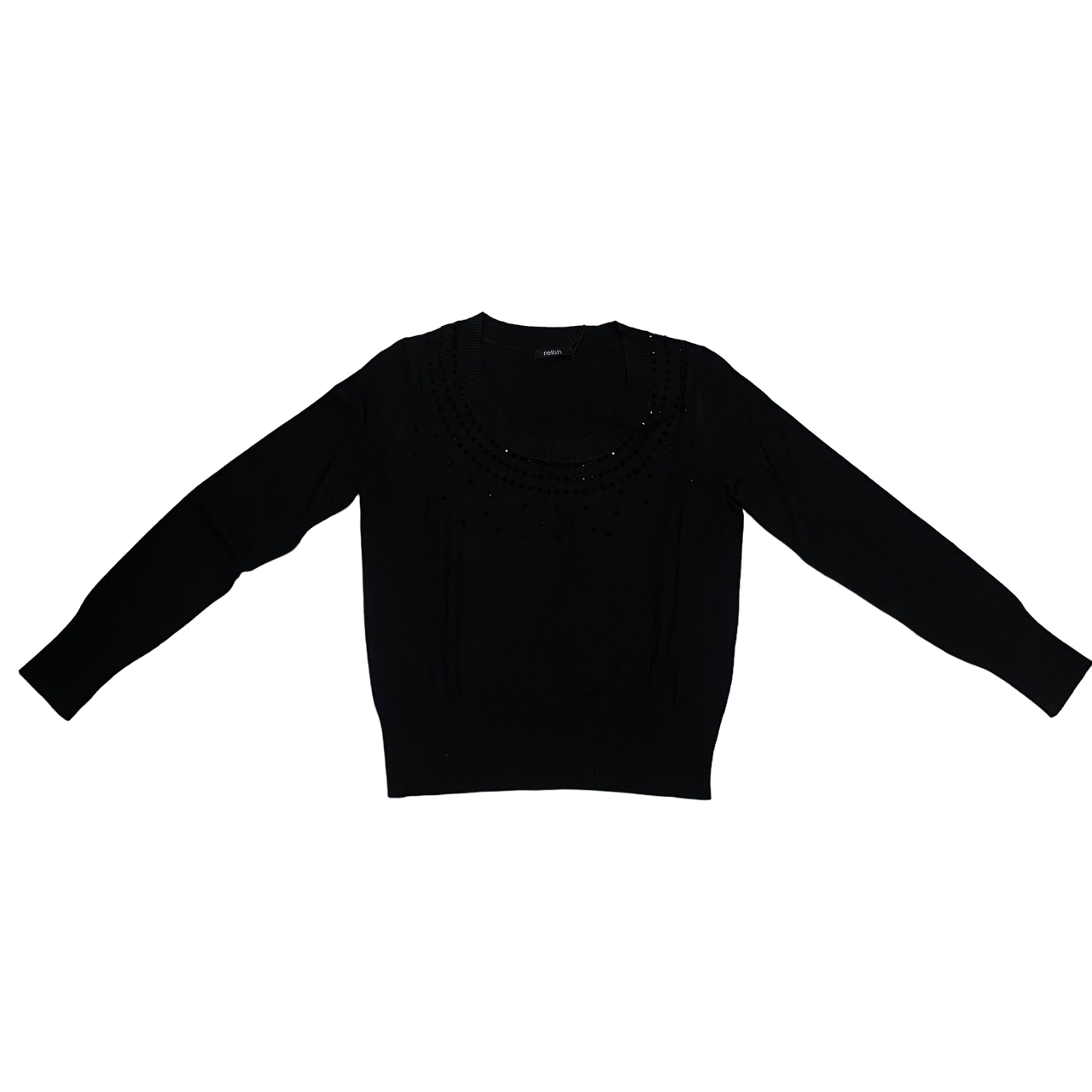 Relish maglia manica lunga con scollo ampio con strass Morgana RDA2402605059 nero