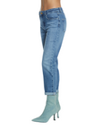 Relish pantalone jeans da donna 5 tasche a vita media Cindy 22 RDP2407016016 blu medio