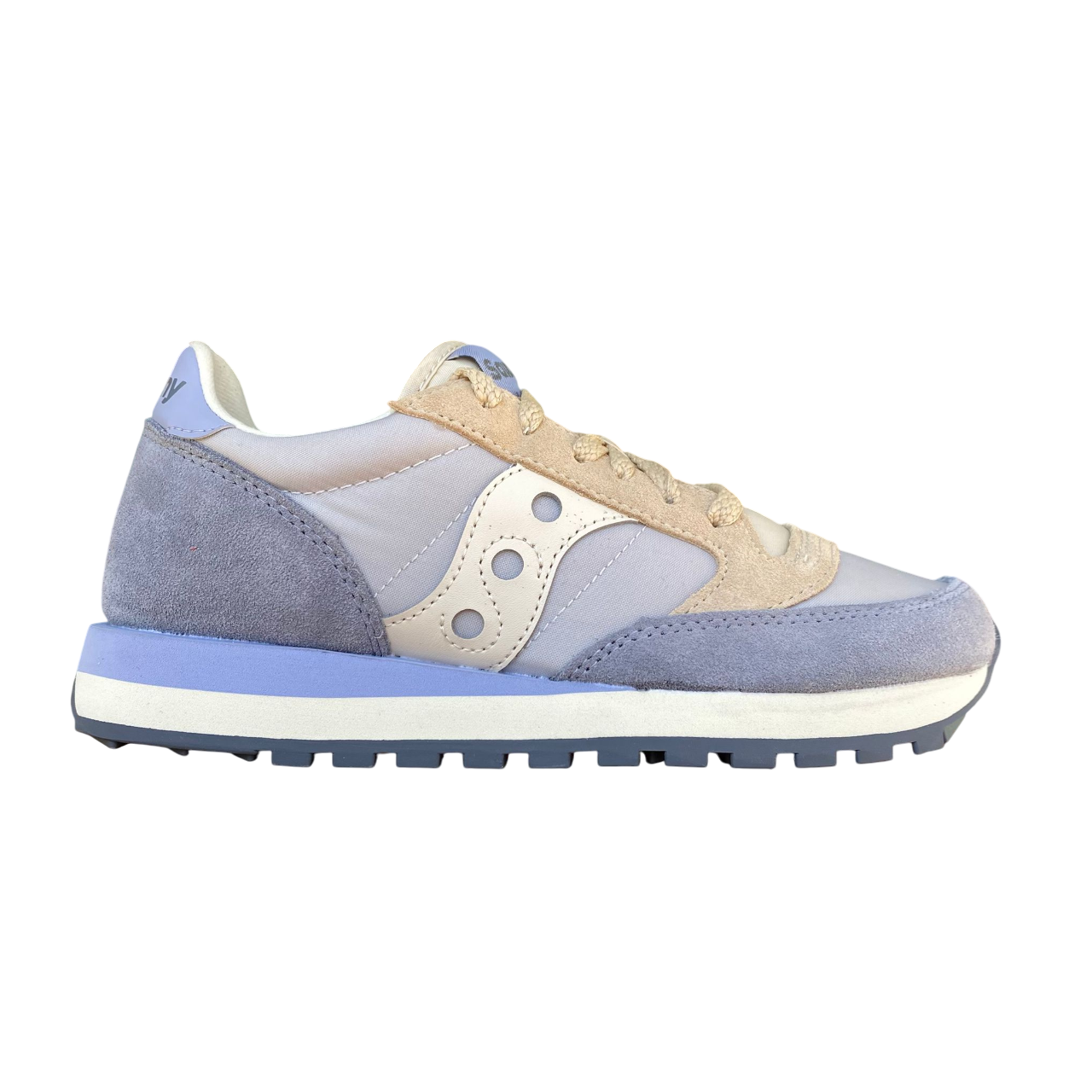 Sneakers donna Saucony Jazz O&#39; S1044-723 grigio con pelle scamosciata e inserti nylon