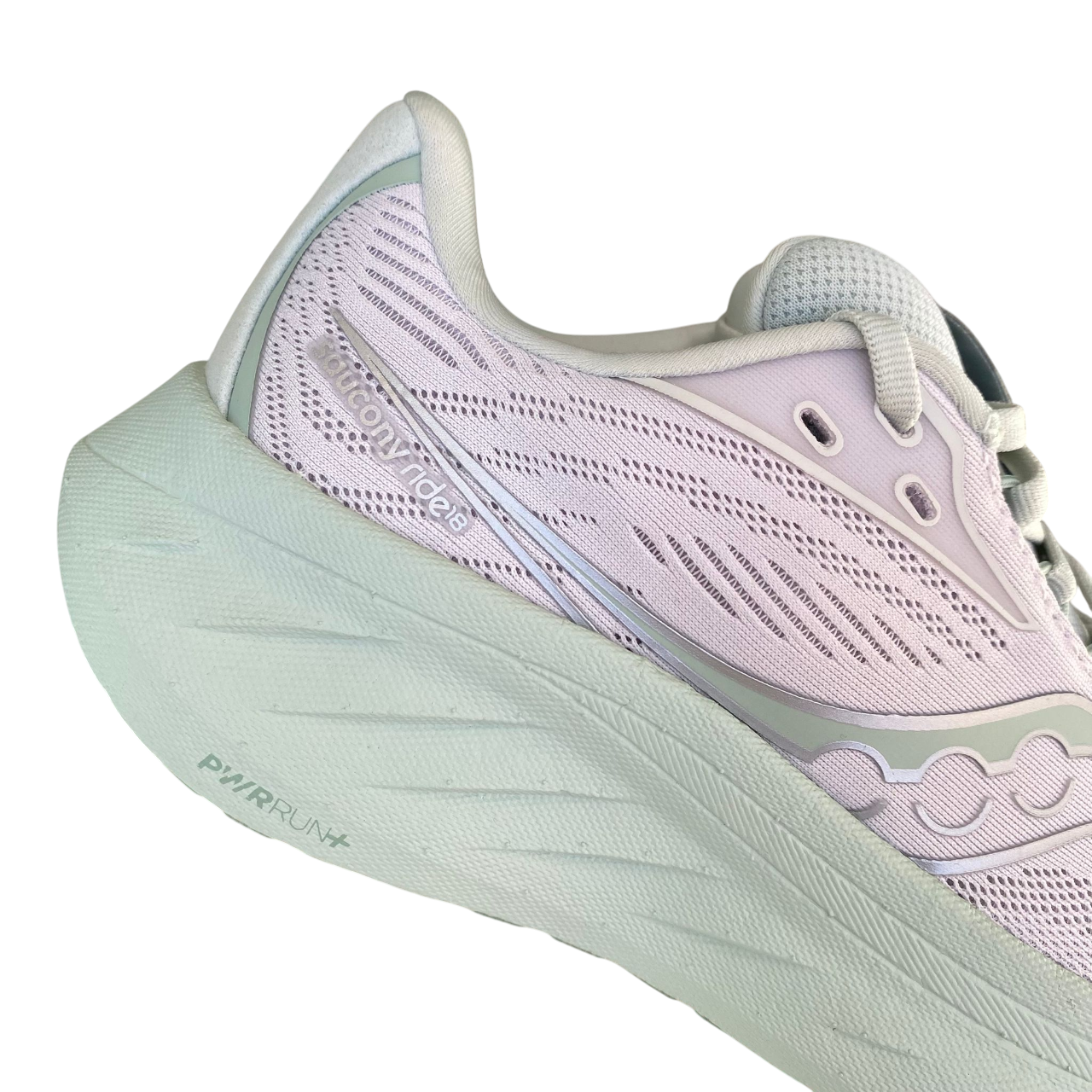 Saucony Ride 18 dettaglio design grigio versatile femminile