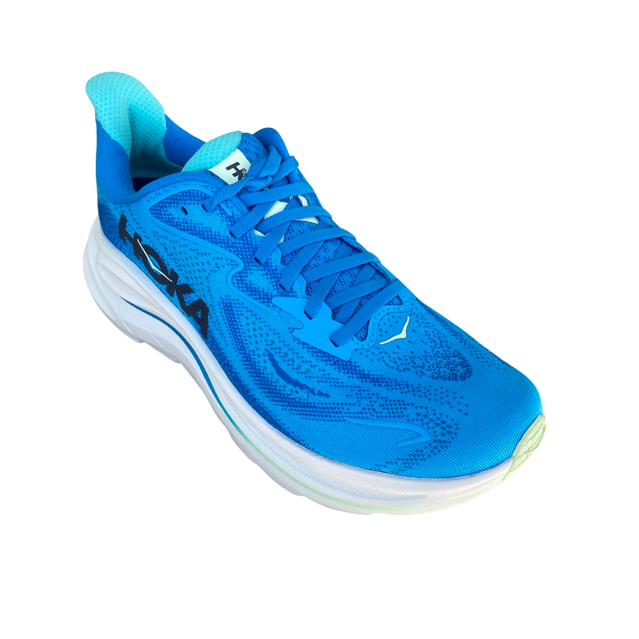 Scarpe da corsa Hoka One One Clifton 10 blu cielo per uomo, modello 1162030-HSK con ammortizzazione superiore e design leggero