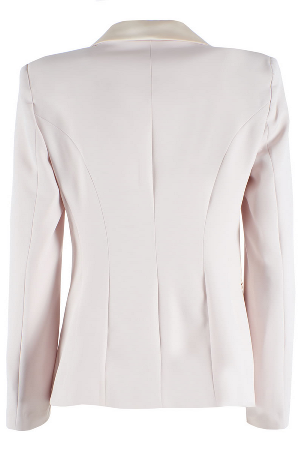 Yes Zee Women&#39;s jacket with lapels and contrasting piping G420-CP00-0250 cream