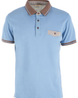 Yes Zee polo da uomo manica corta con taschino T716-S400-0633 celeste