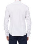 Yes Zee Men's long sleeve shirt with small French collar C505-U600-0101 white