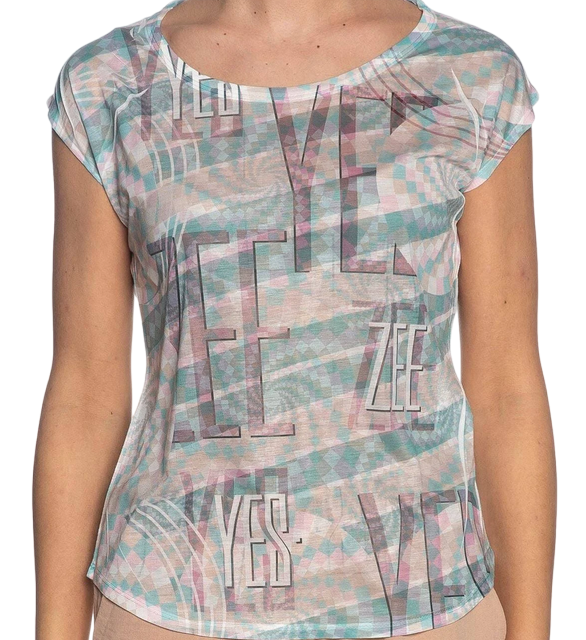 Yes Zee Sleeveless women&#39;s t-shirt T235-Y102-2002 patterned