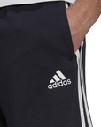 Adidas sports shorts in 3-stripe brushed cotton Essentials French Terry IC9436 legend ink