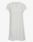 b.young Women's linen blend V-neck dress Byfalakka V Neck Dress 20811336 114800 off white