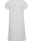 b.young Women's linen blend V-neck dress Byfalakka V Neck Dress 20811336 114800 off white