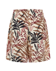 Freddy women's bermuda shorts with wide leg in patterned viscose satin S3WSLP8C FLO55 flowers