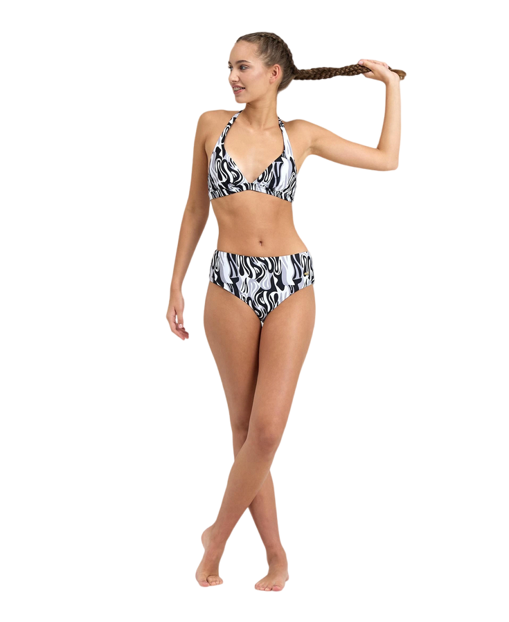 Arena women&#39;s swimsuit Bikini America neckline Halterneck Allover 005956550 gray multi
