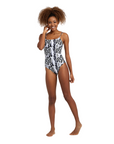 Arena Women's one-piece swimsuit U-Back Allover 005950550 gray multi