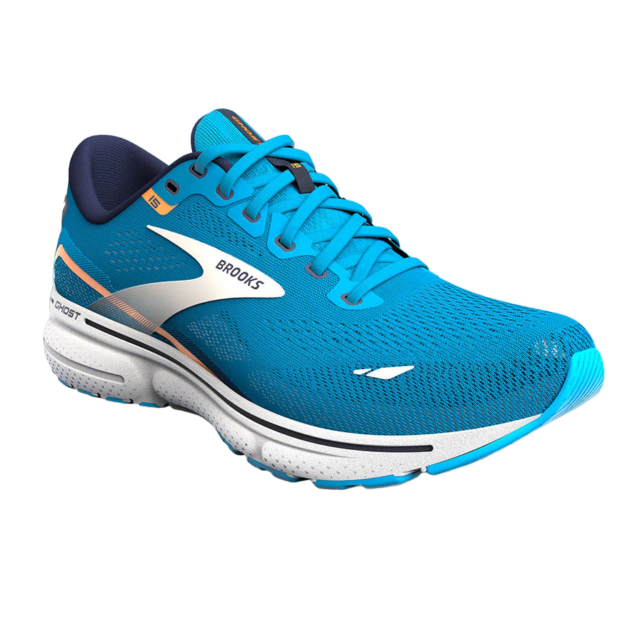 Brooks men&#39;s running shoe Ghost 15 1103931D480 light blue-orange