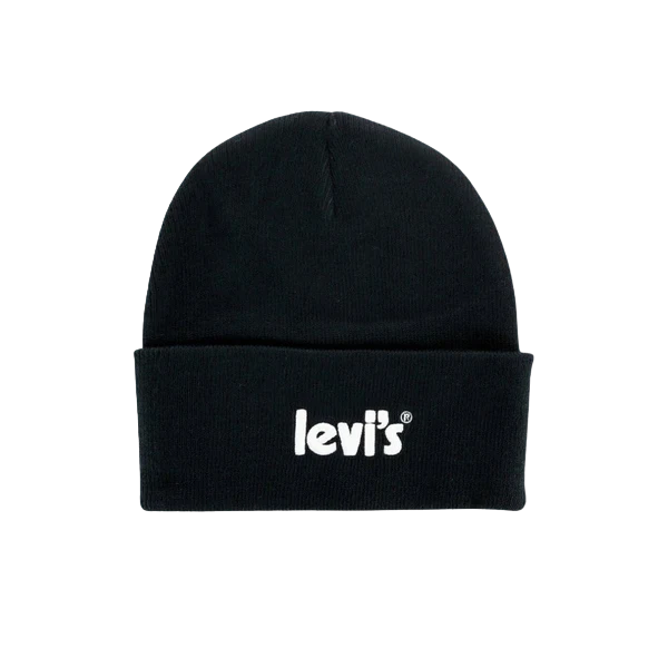 Levi&#39;s Beanie cap with embroidered writing 9A8513 023 black