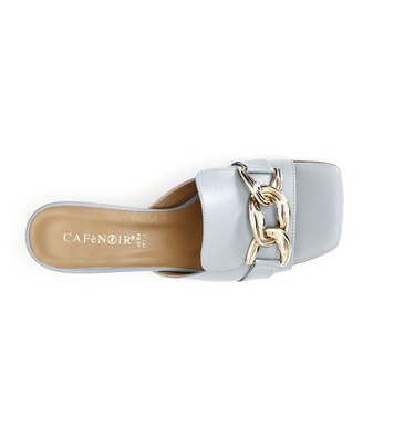 CafèNoir leather slipper with chain C1 LB4207 B015 light blue