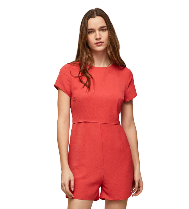 Pepe Jeans Women&#39;s casual short jumpsuit in crepe fabric Pernella PL230442 217 red 