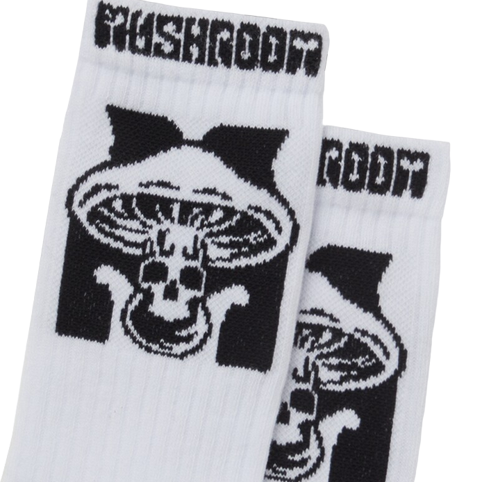 Mushroom Logo sock 43011-05 white one size