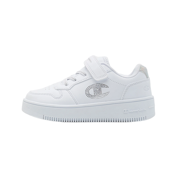 Champion sneakers shoe with wedge for girls Rebound Platform Metal Glitter S32753 WW001 white
