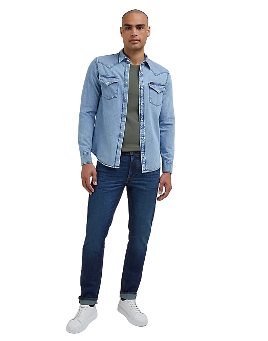 Lee camicia in jeans da uomo Western 112341774 blu chiaro