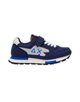 Sun68 scarpa sneakers da bambino con laccio elastico e velcro Niki Solid Z43321K 07 blu