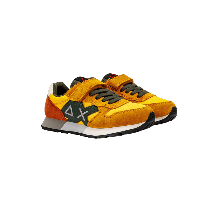 Sun68 boy&#39;s sneakers shoe with elastic lace and velcro Jaki Solid Z43313K 23 yellow