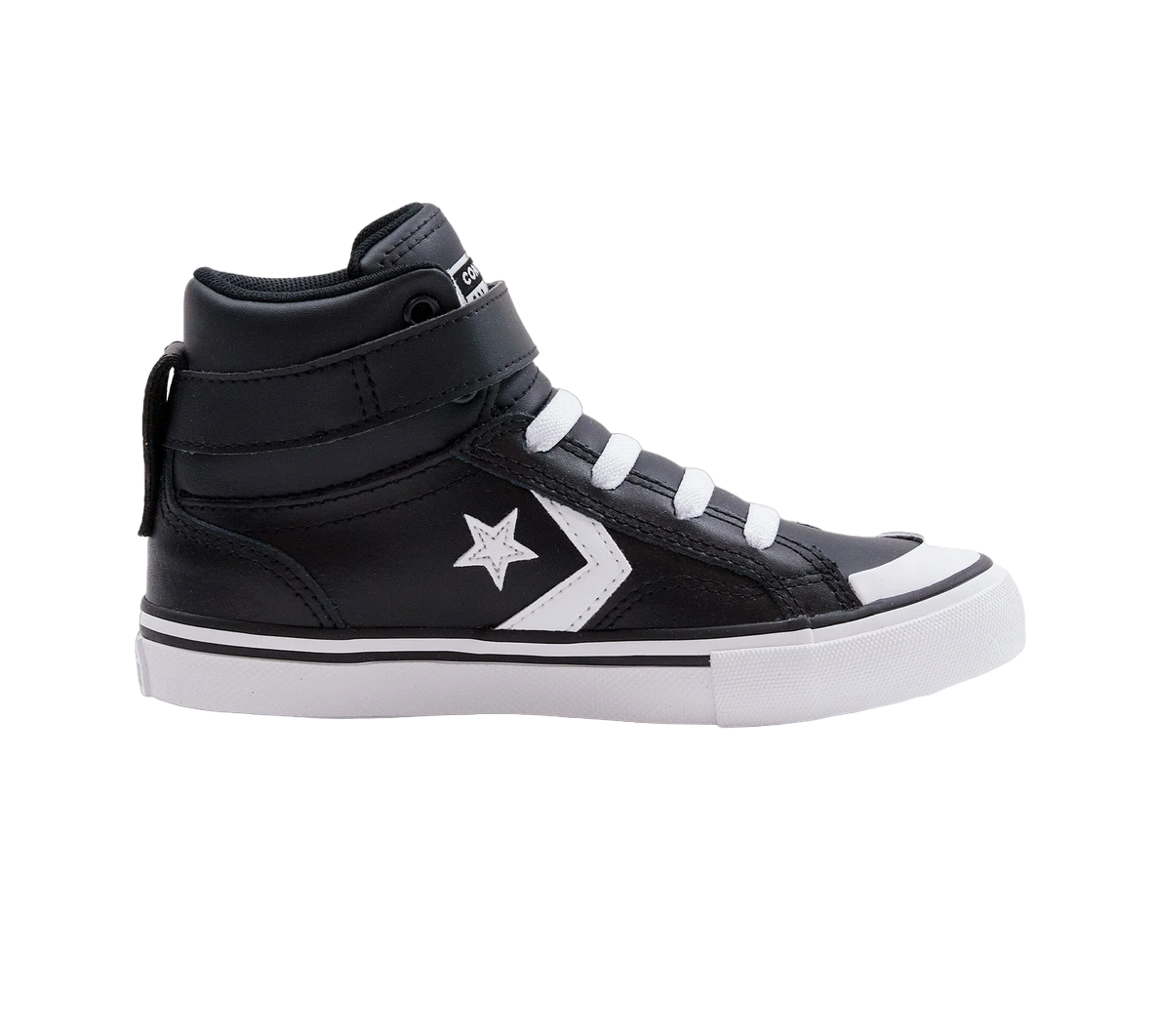Converse scarpa sneakers alta con laccio elastico e velcro da ragazzo  Pro Blaze A01074C nero-bianco